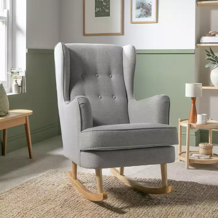 Habitat Callie Fabric Rocking Chair - Light Grey