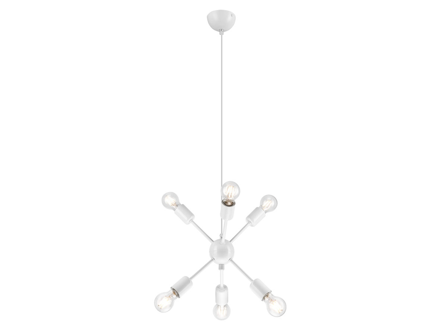 Lampa wisząca Ruby 6-punktowa stalowa biała