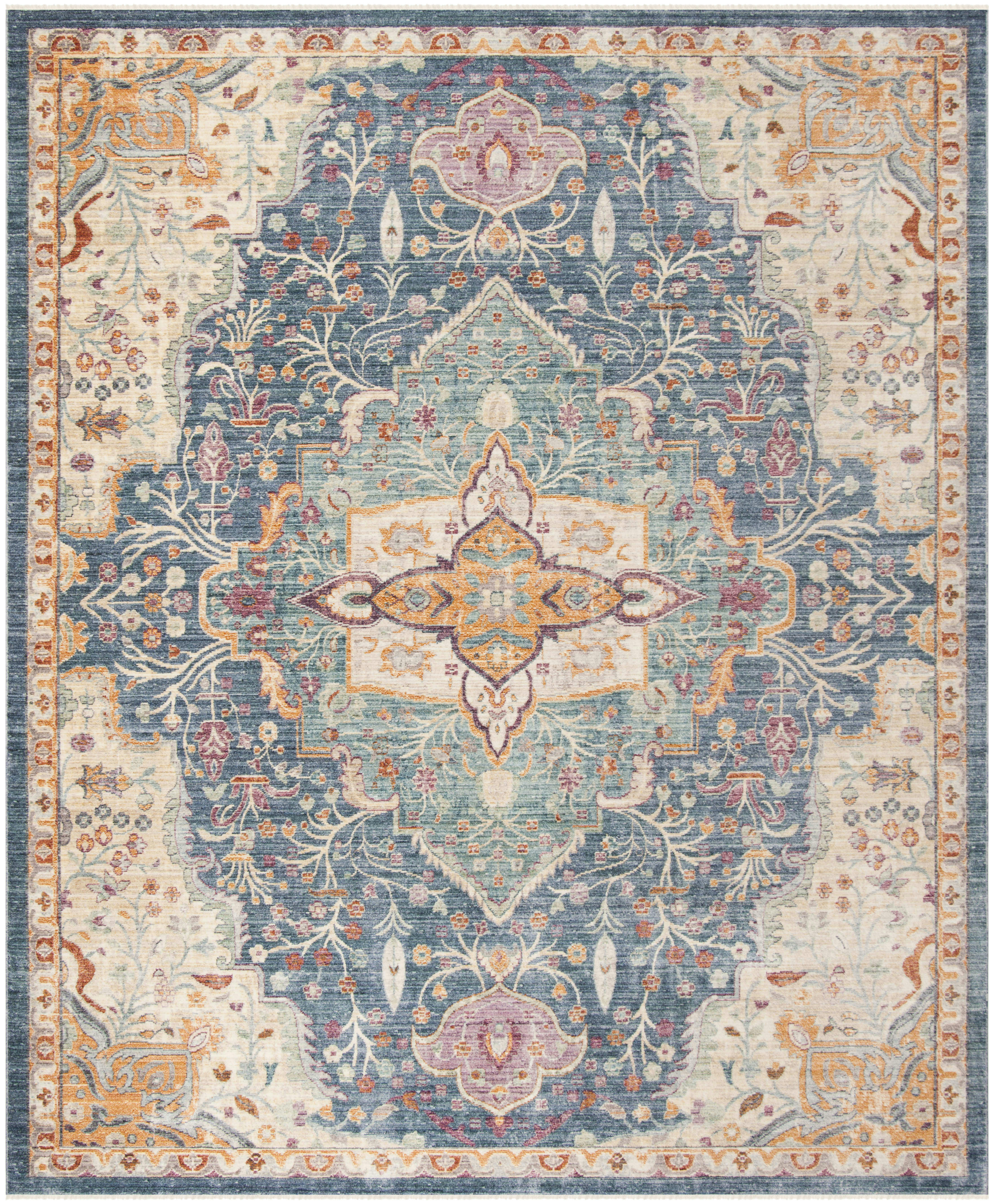 ILLUSION - Tapis de salon interieur en bleu & violet, 244 x 305 cm