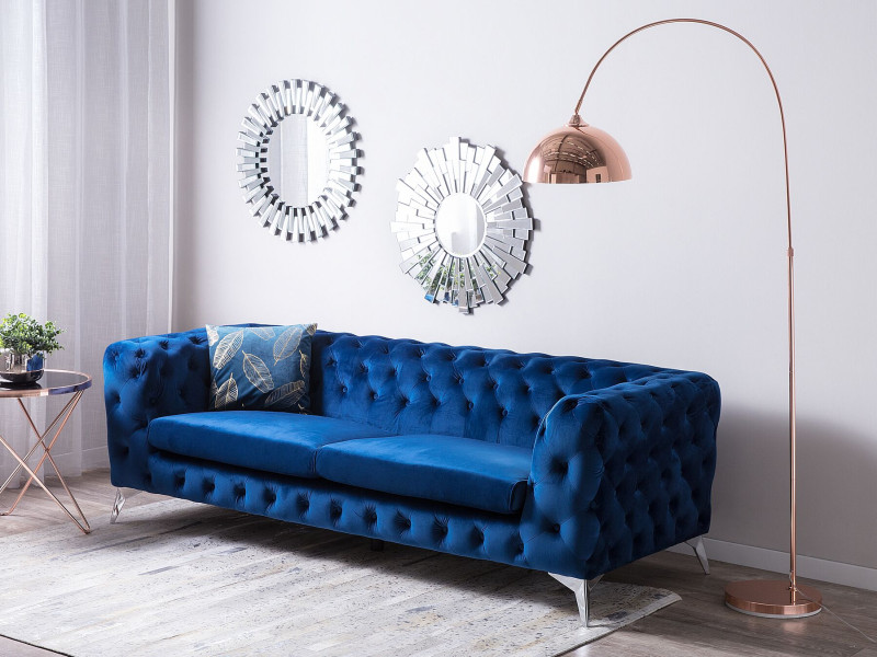 Sofa kanapa welurowa elegancka granatowa