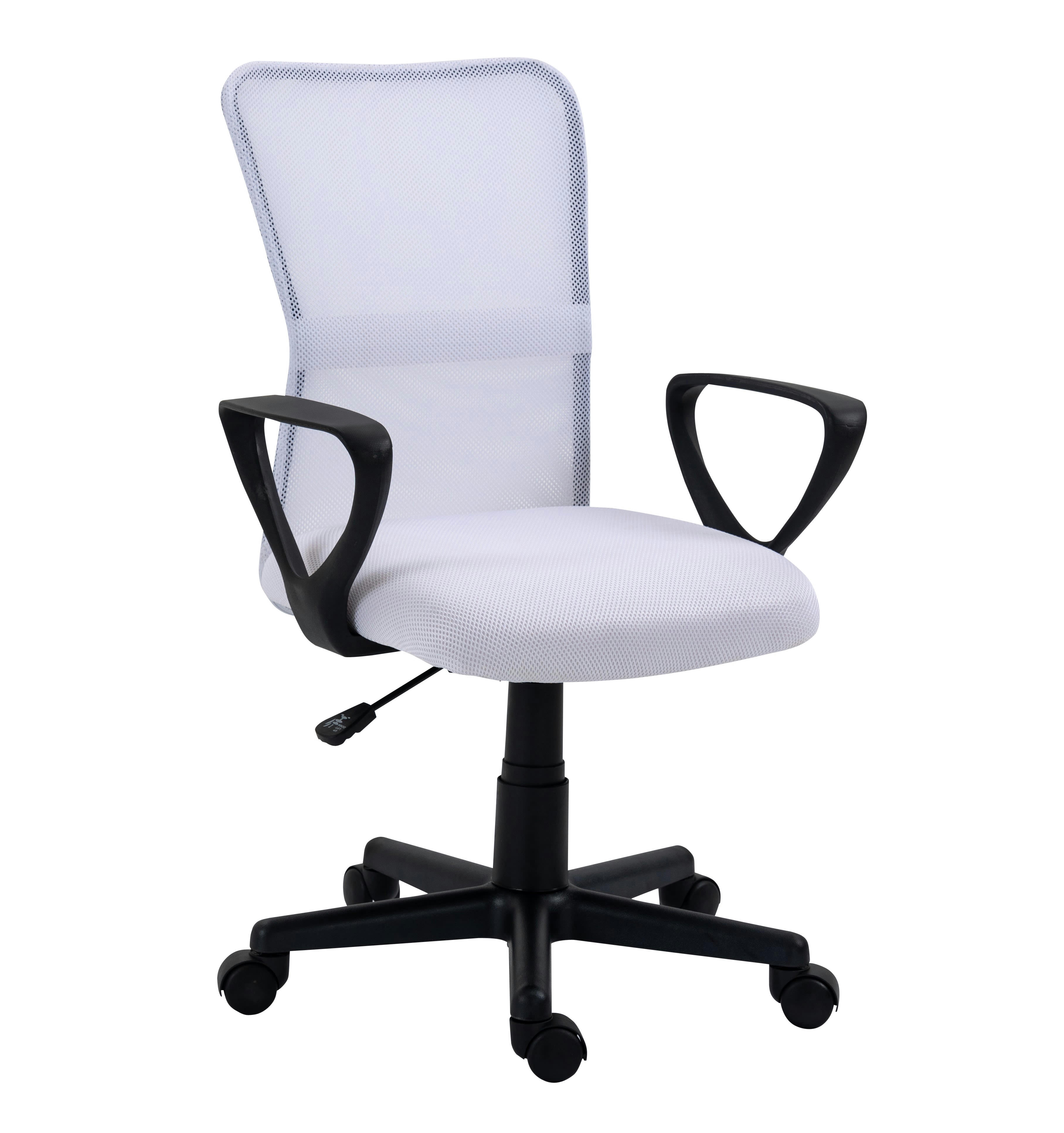 - Chaise de bureau réglable en tissu blanc