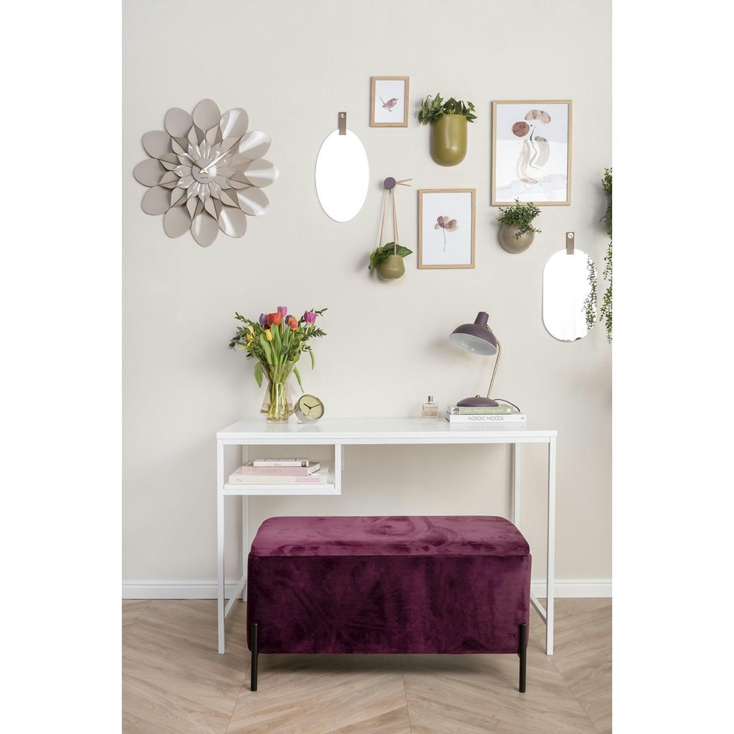 FUSHION - Bureau en métal industriel l. 114 x h. 76 cm blanc