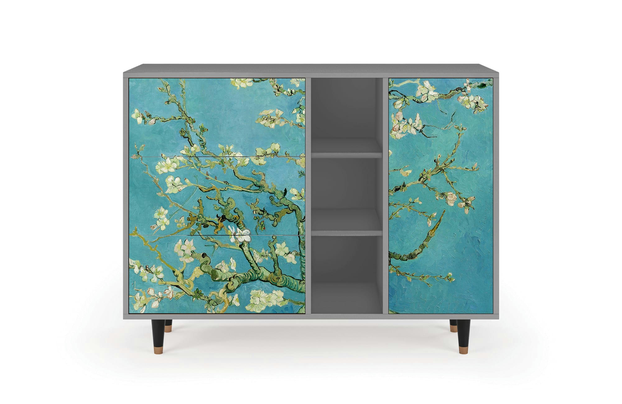 ALMOND BLOSSOM BY VAN GOGH - Buffet  bleu 3 tiroirs et 1 porte L 125 cm