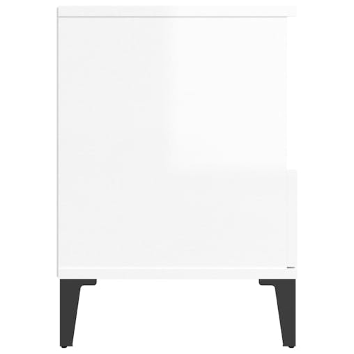 NNEVL Bedside Cabinet High Gloss White 40x35x50 cm