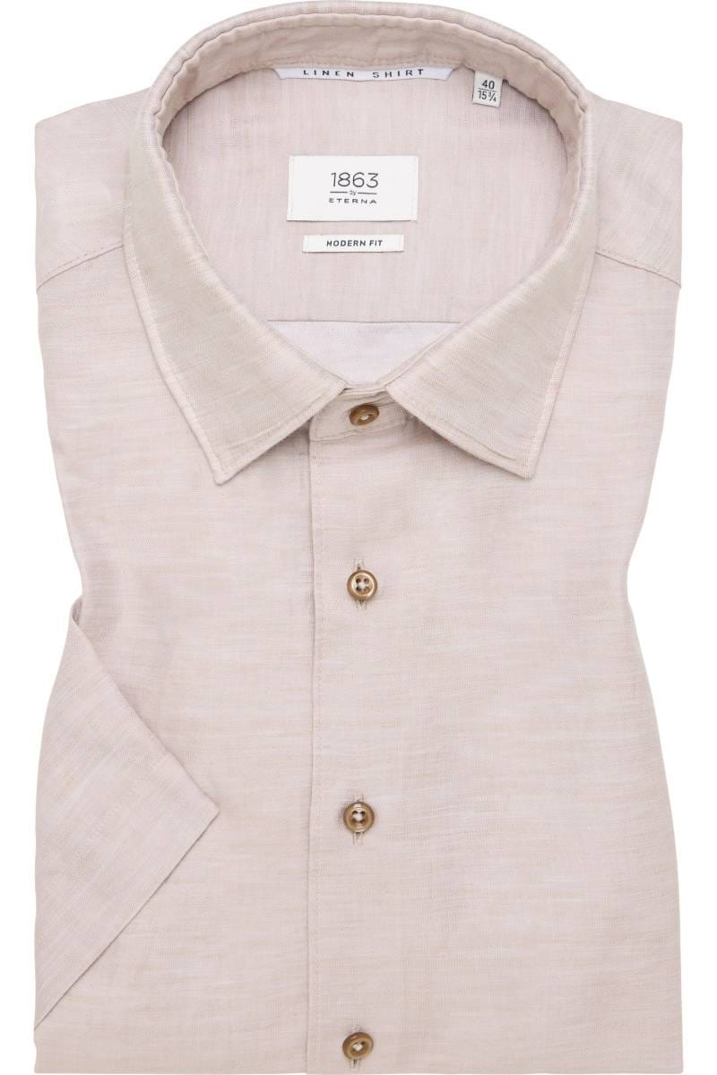 ETERNA 1863 Modern Fit Leinenhemd beige-braun, Einfarbig