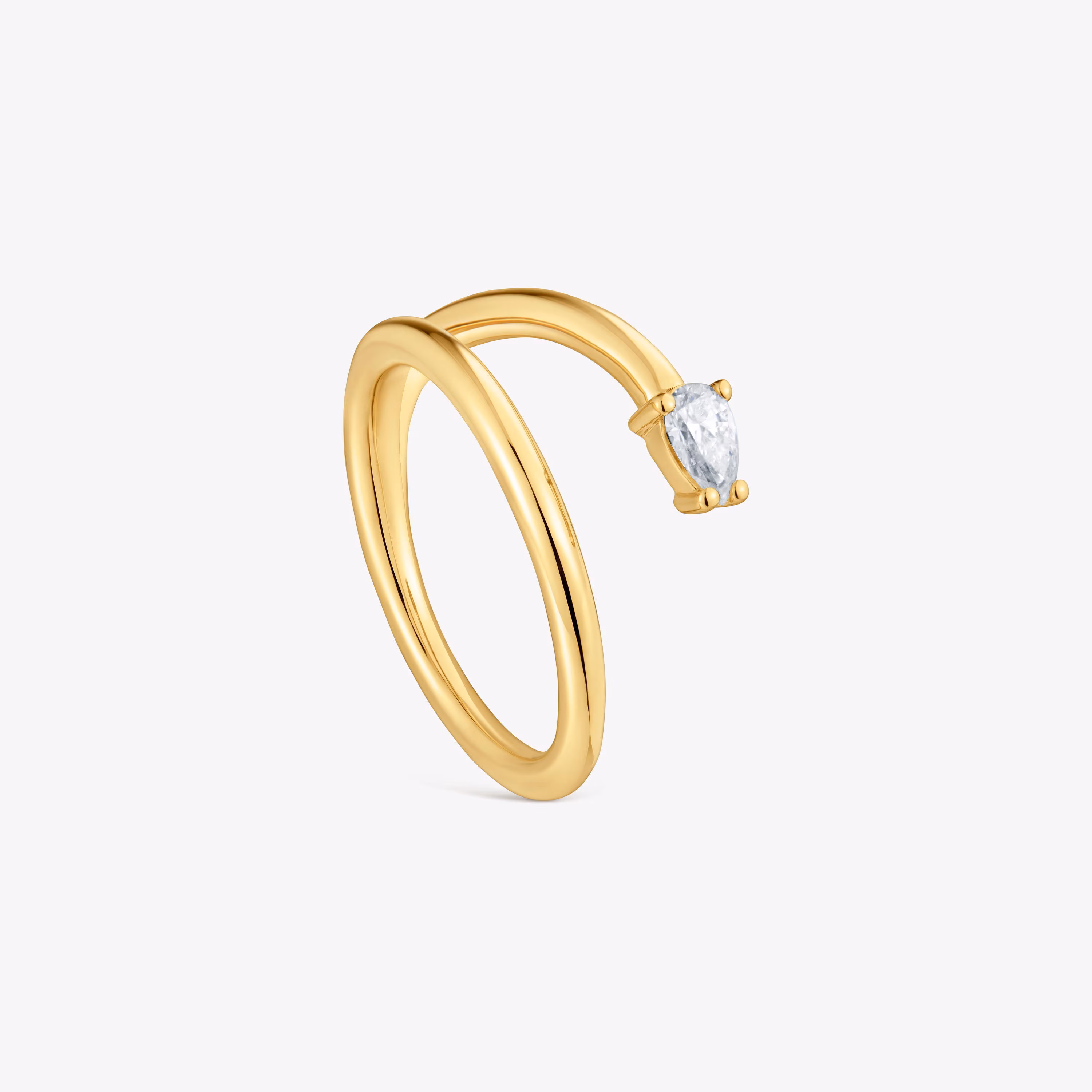 Anillo con baño de oro 18 kt sobre plata y diamante creado en laboratorio Lio LGD