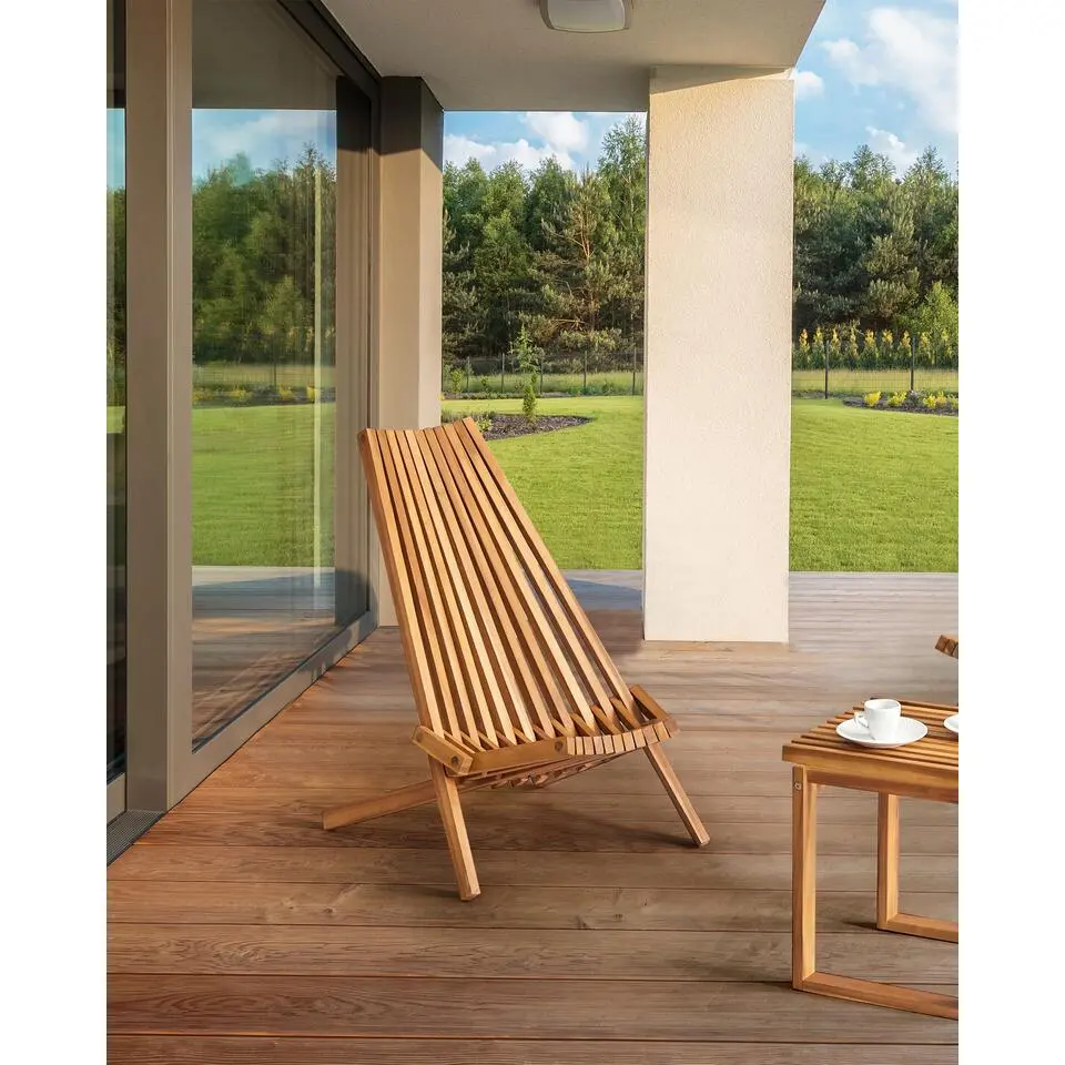 BELLANO - Tuinstoel set van 2 - Lichthout - Acaciahout