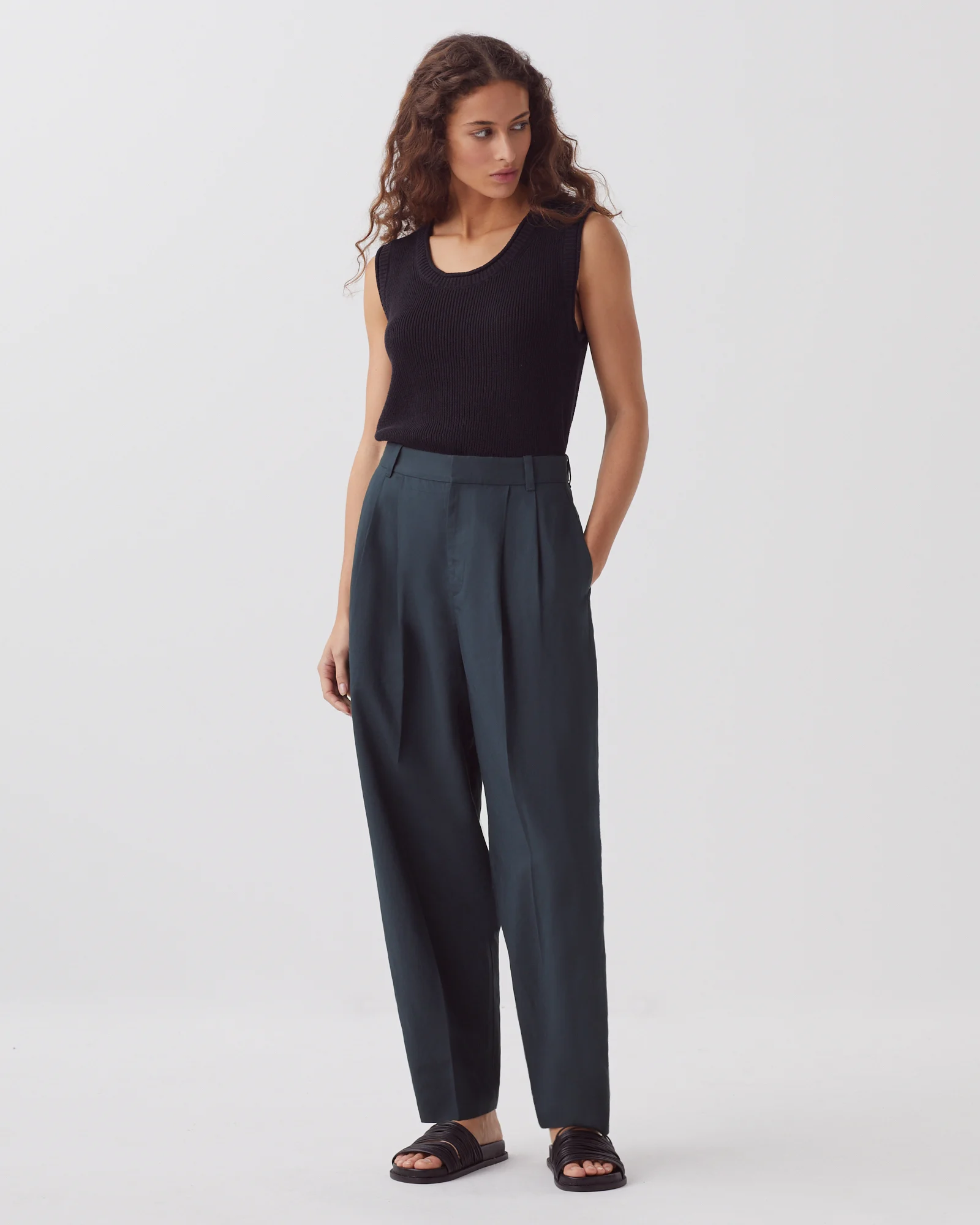 Débardeur long en lin