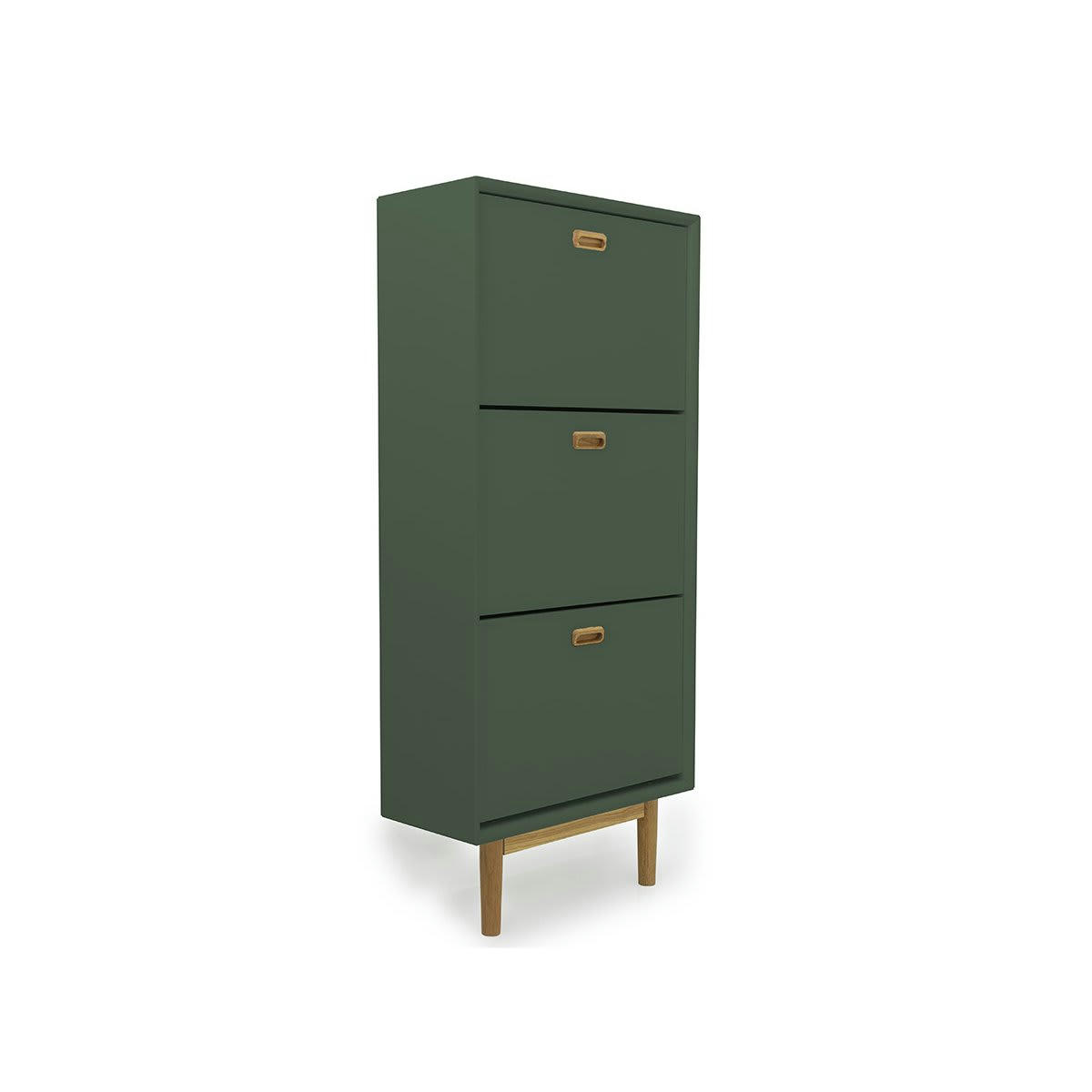 ZETA - Meuble à chaussures 3 portes en bois vert