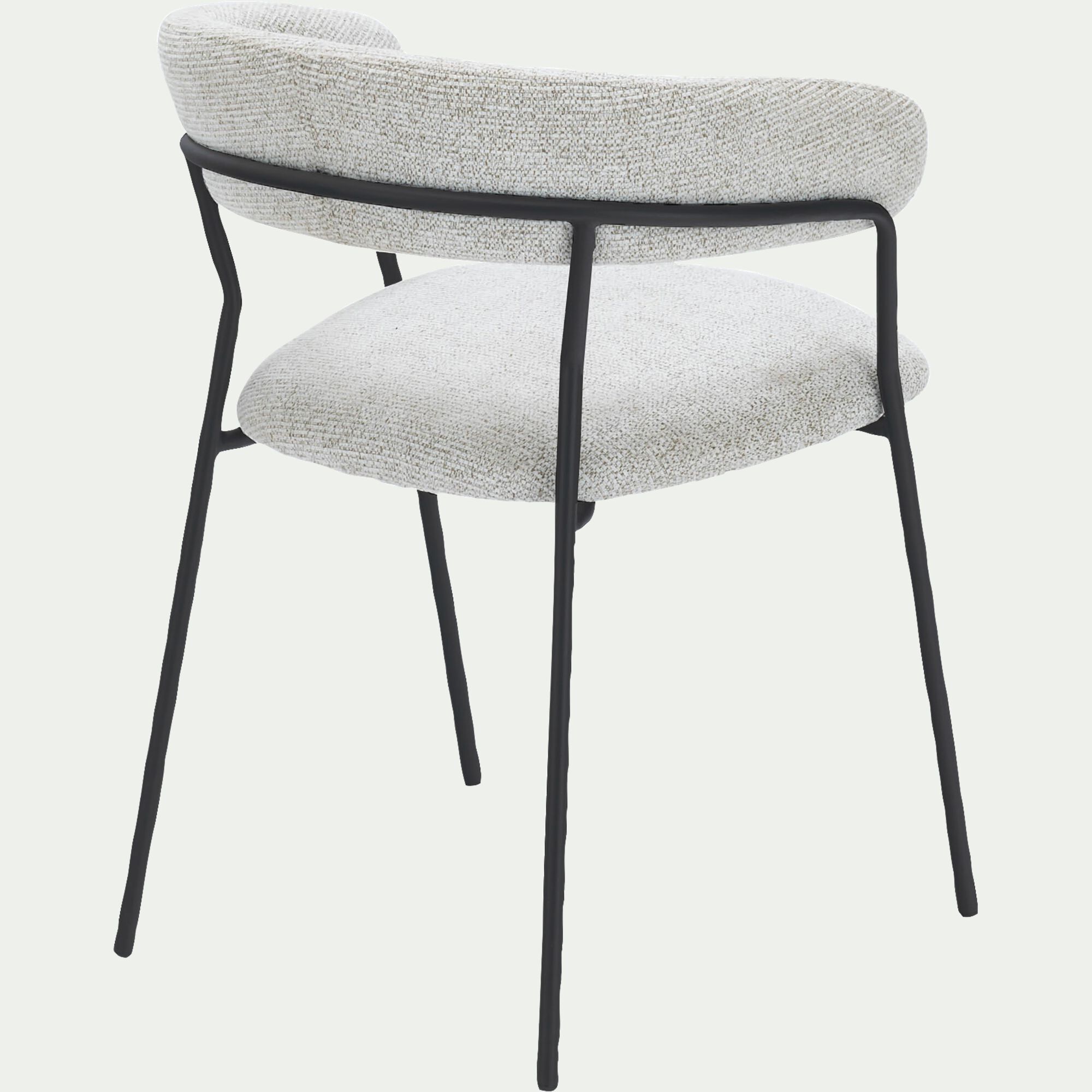 PEYRUIS - Chaise de repas avec accoudoirs en tissu - beige