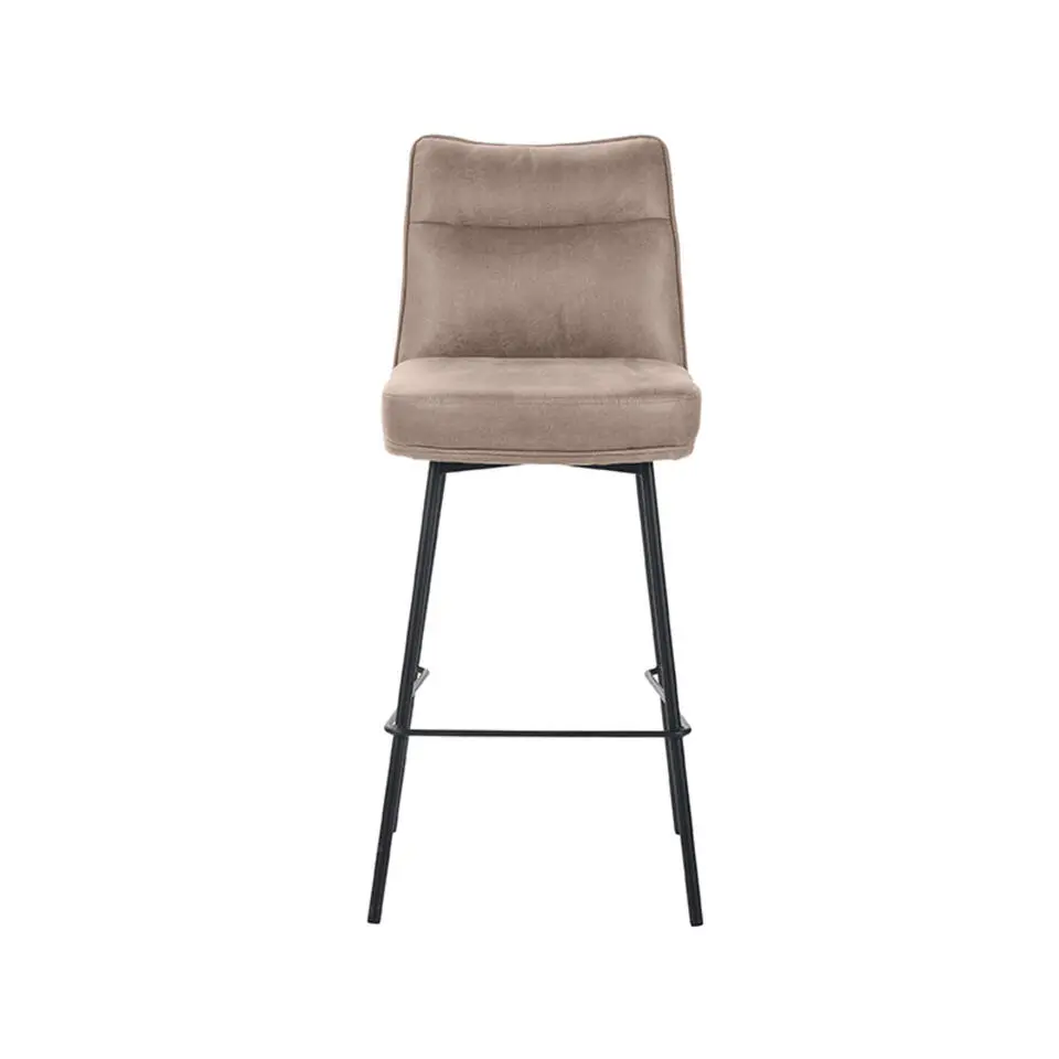 LABEL51 Barkruk Lennon - Taupe - Micro Suede - set van 2