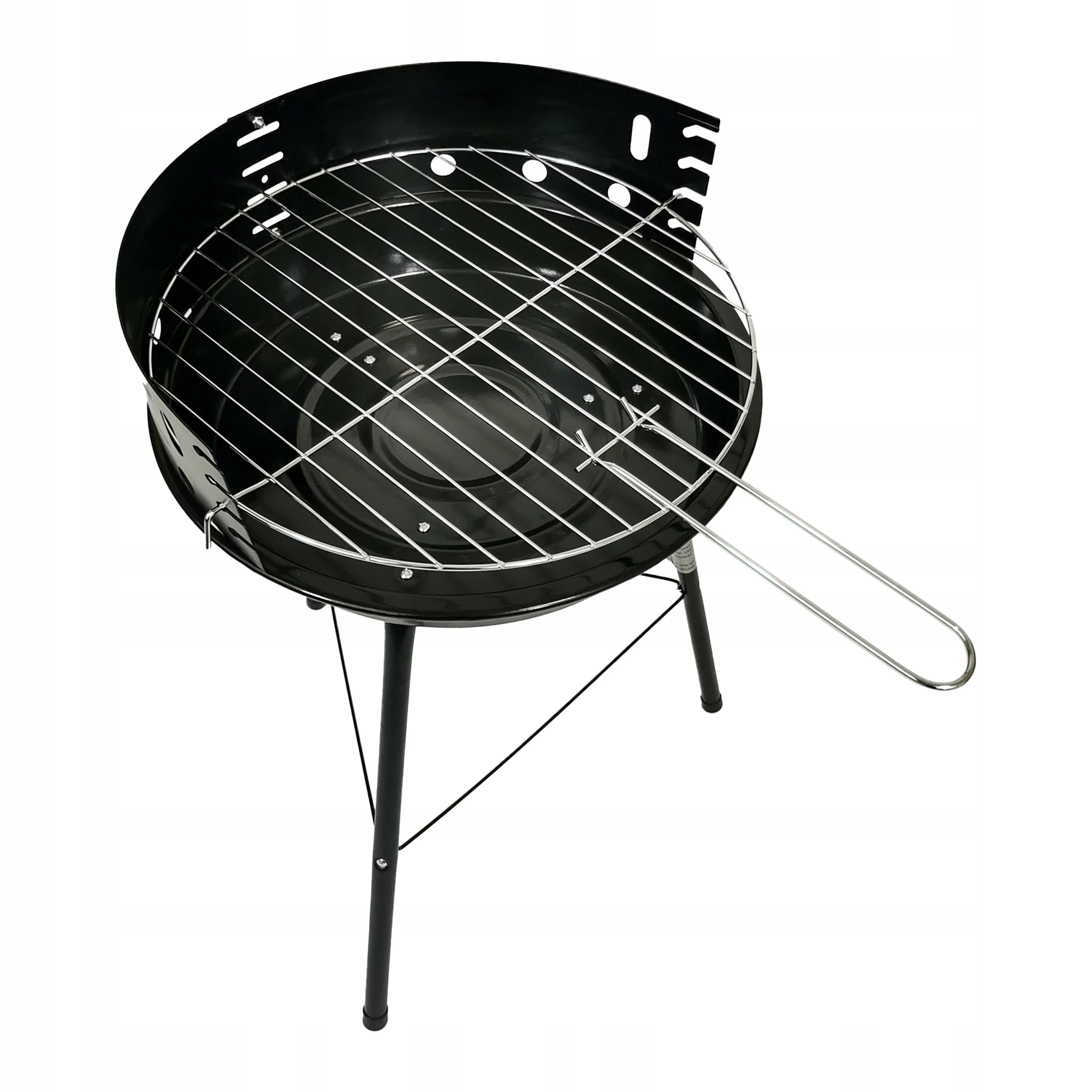 Zestaw grill węglowy okrągły turystyczny ruszt BBQ 1007