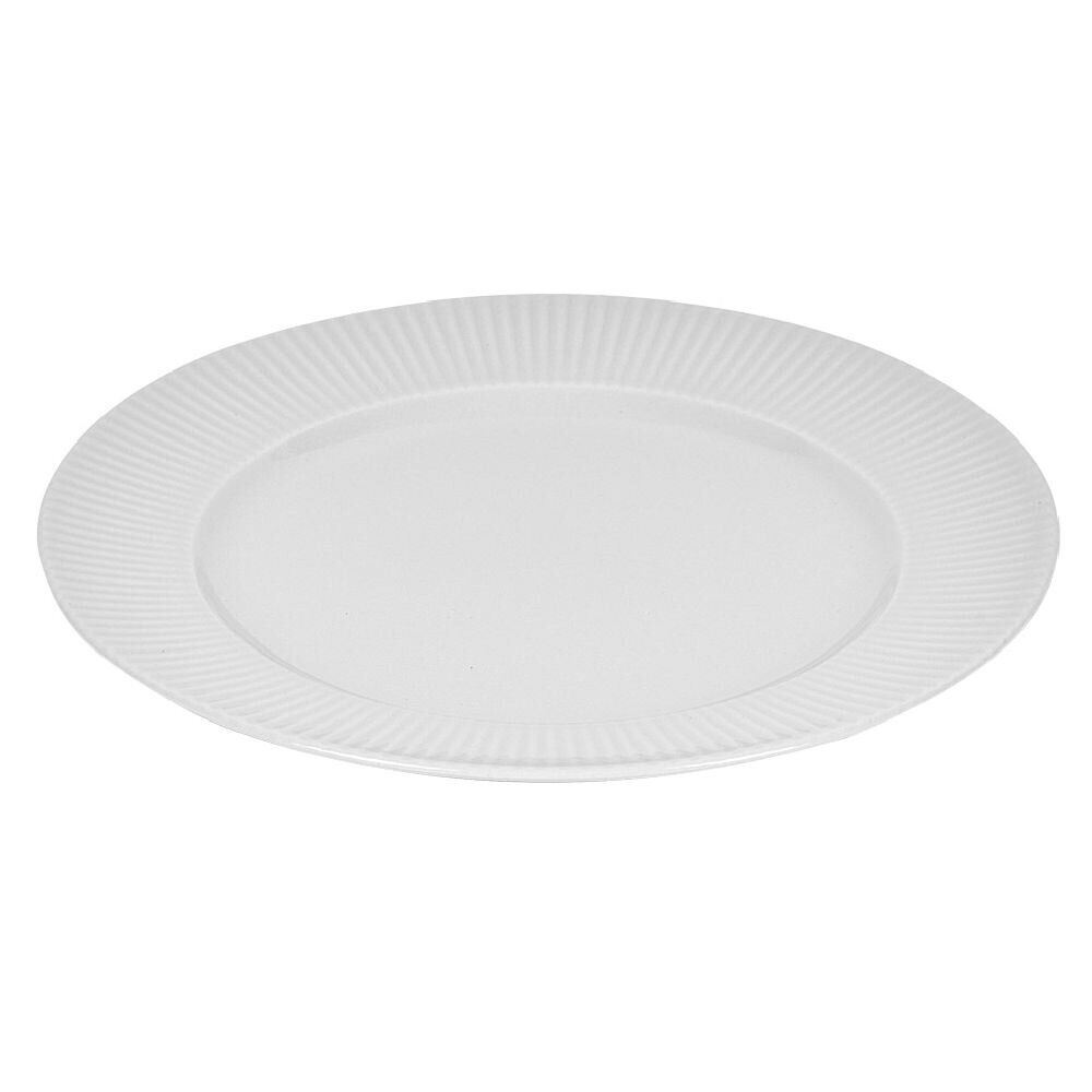 Assiette plate ronde contour strié gris perle Ø27cm