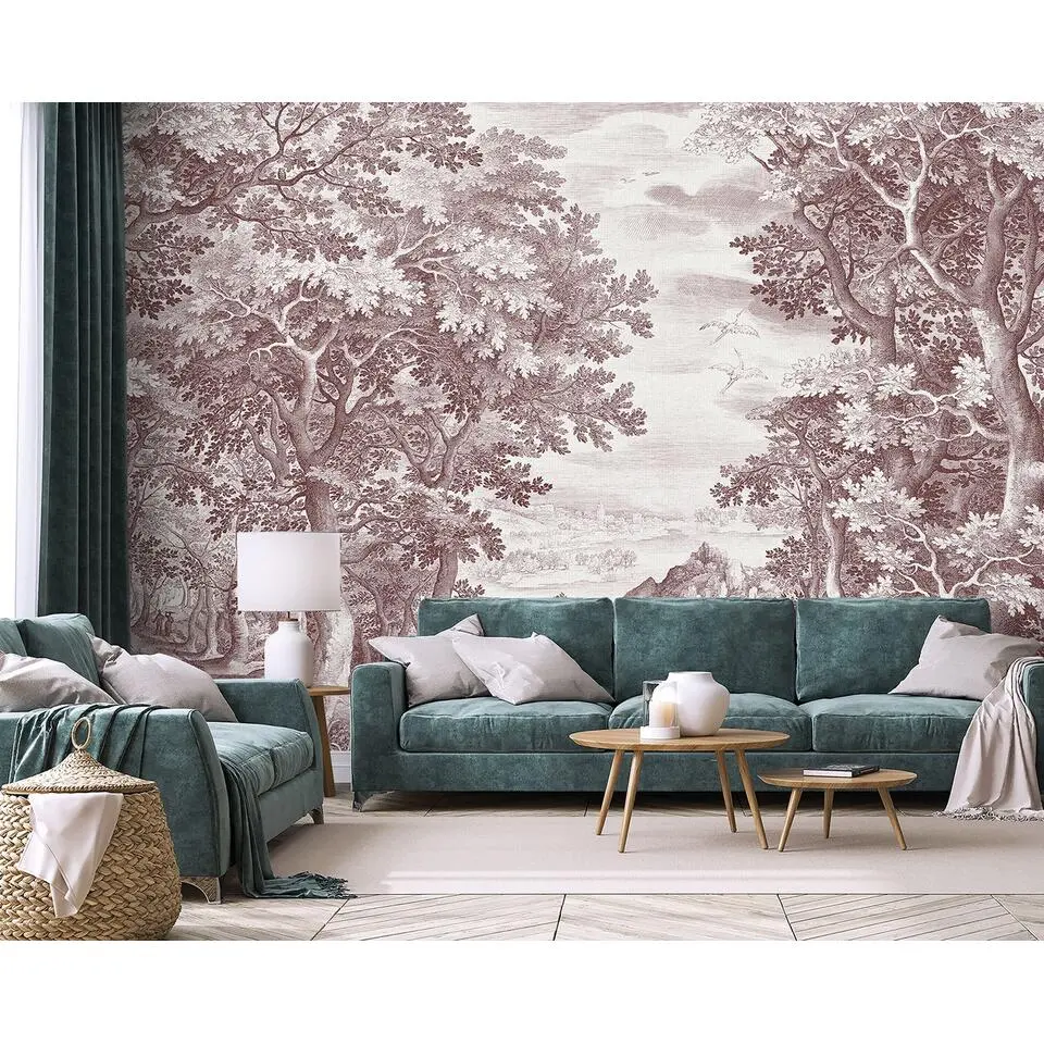 Sanders & Sanders fotobehang bos rood - 371 x 280 cm