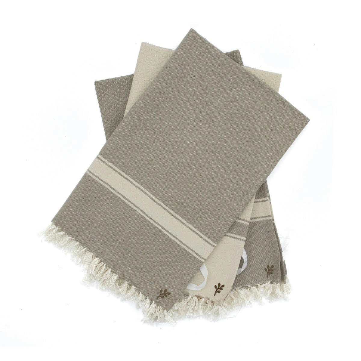 MARSA - Torchons (x3) coton  45x75 taupe