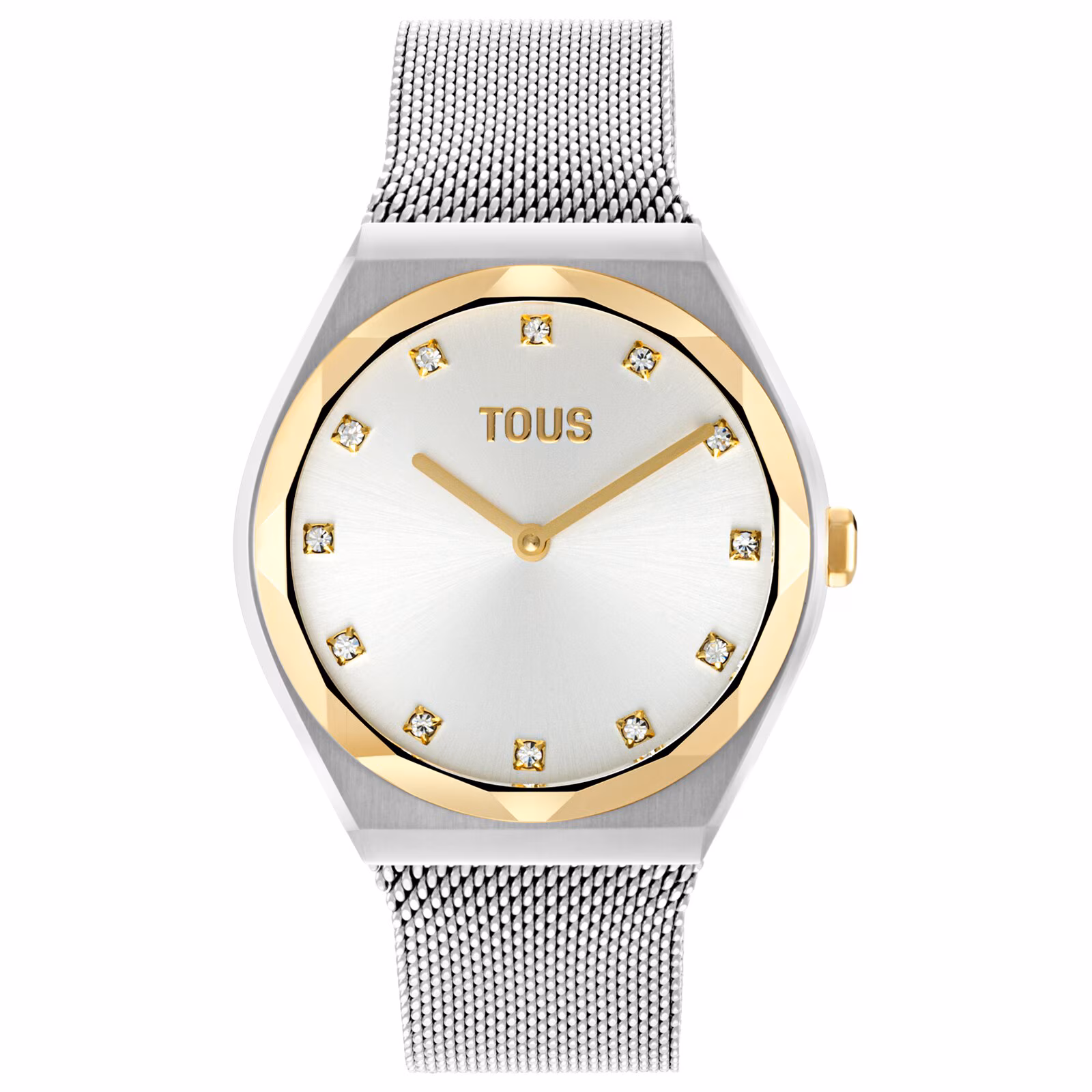 Reloj analógico con brazalete de acero y acero dorado Karat Round Mesh