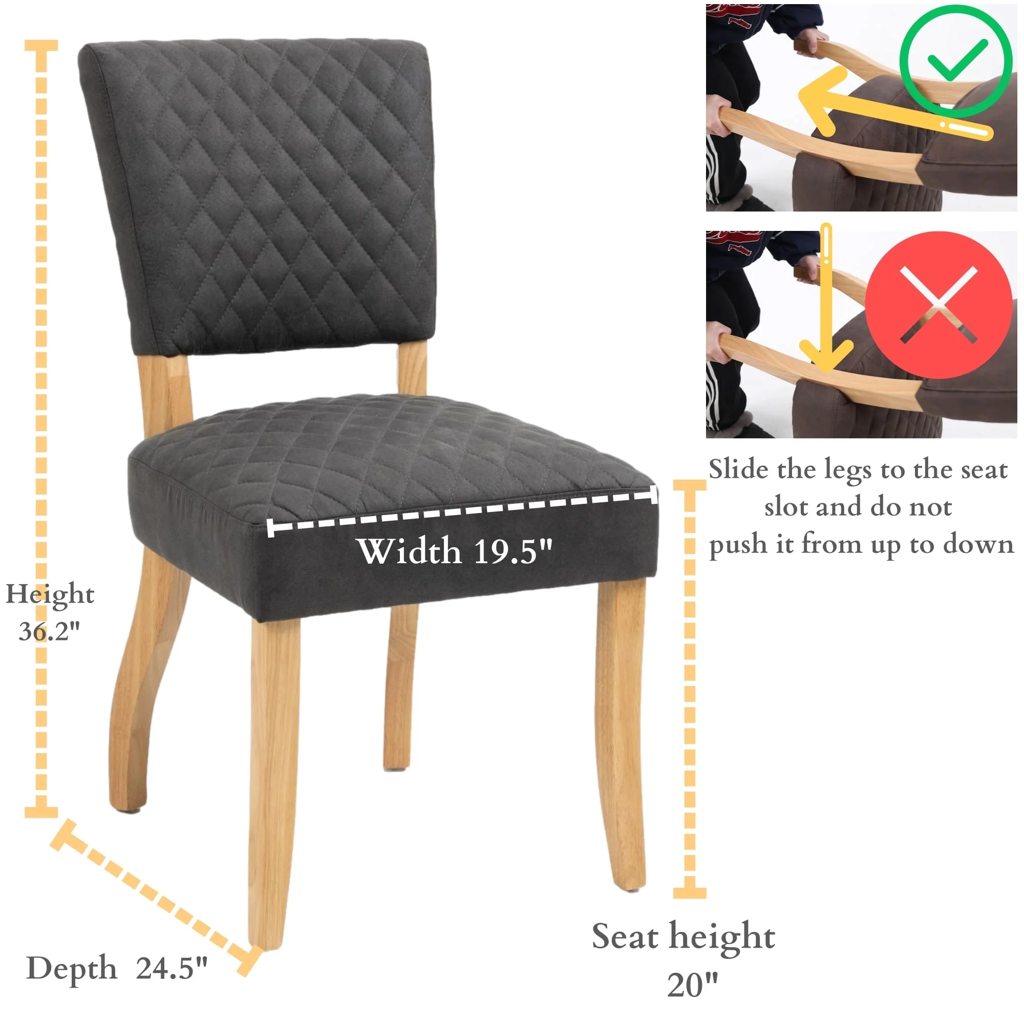 Upholstered Diamond Stitching Leathaire Dining Chair