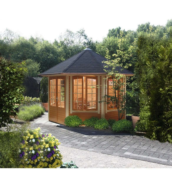 Gartenhaus »Ibiza«, Holz, BxHxT: 396,8 x 328 x 335,6 cm (Außenmaße inkl. Dachüberstand)