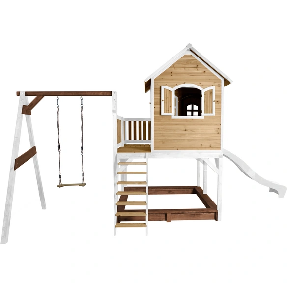 Kinderspielhaus »Liam«, BxHxT: 541 x 291 x 277 cm, Holz, braun/weiß