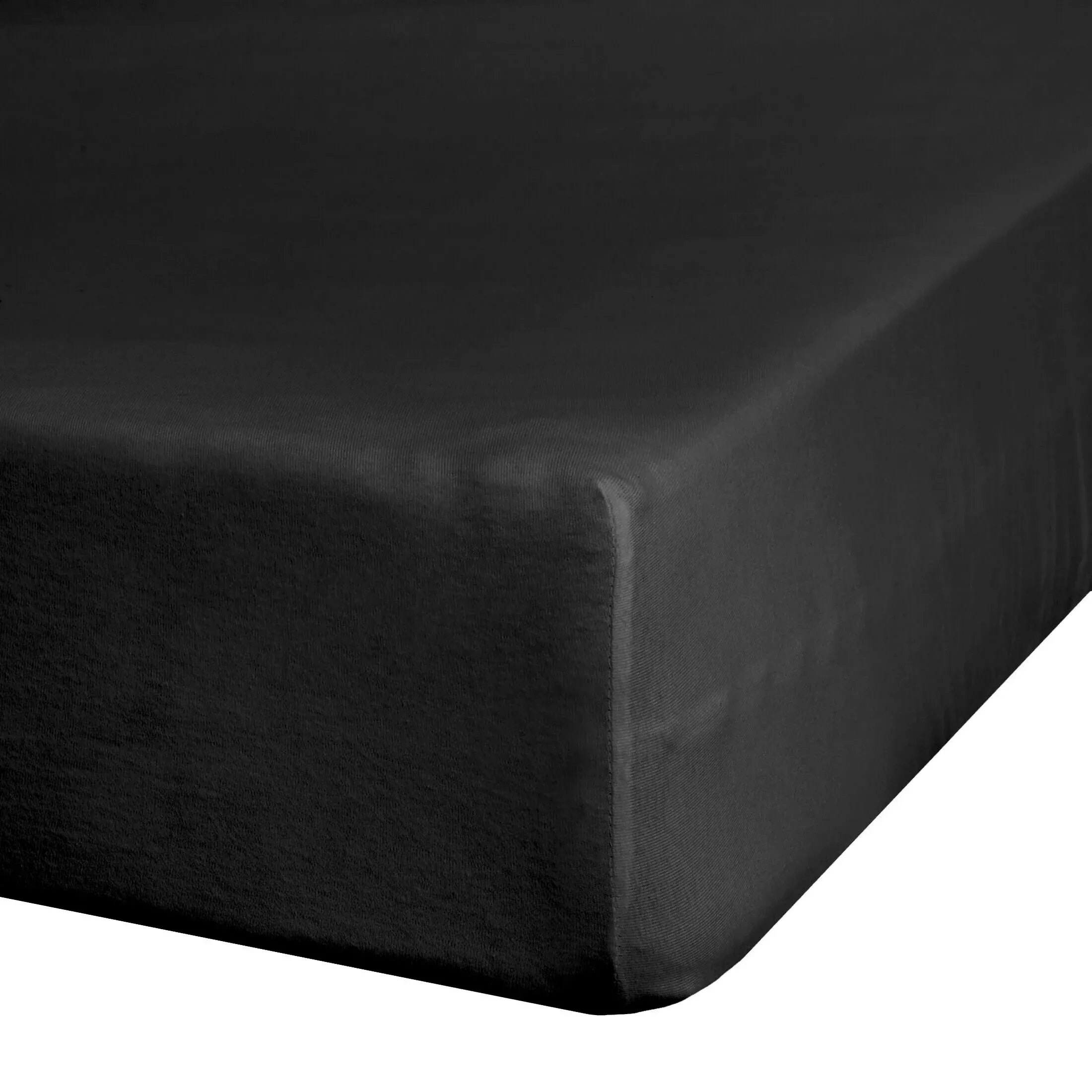 Prześcieradło jersey z gumką 120x200 cm z bawełny kolor czarny 140 g/m2