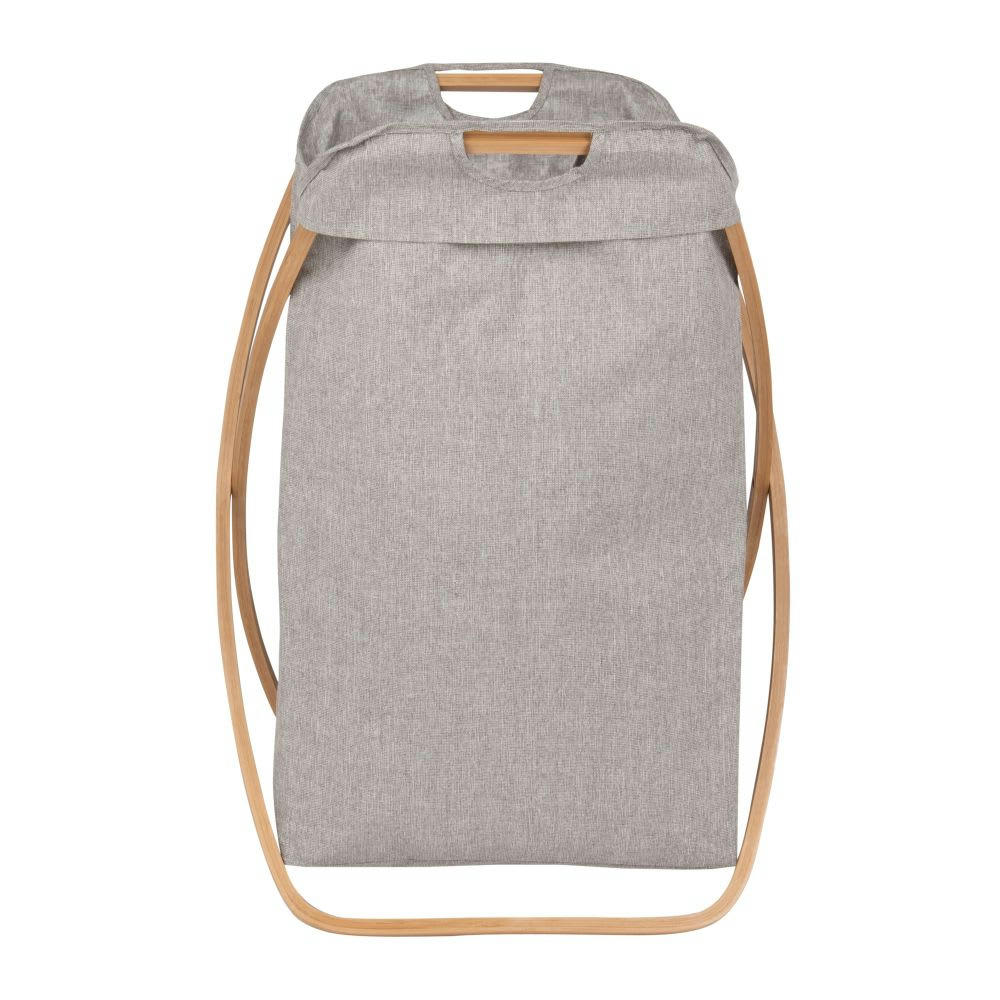 - Panier à linge gris et bambou