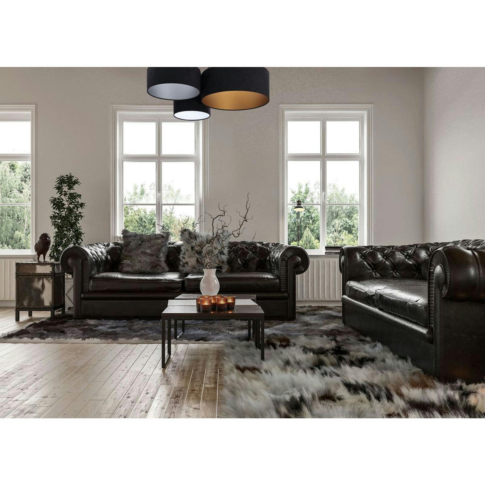 TRIO - Plafonnier Tissu Noir