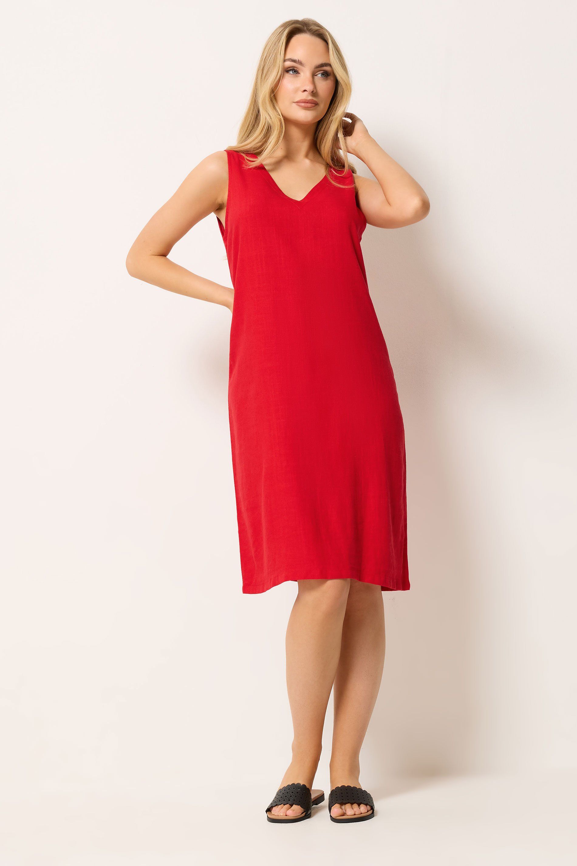 M&Co V-Neck Linen Shift Dress