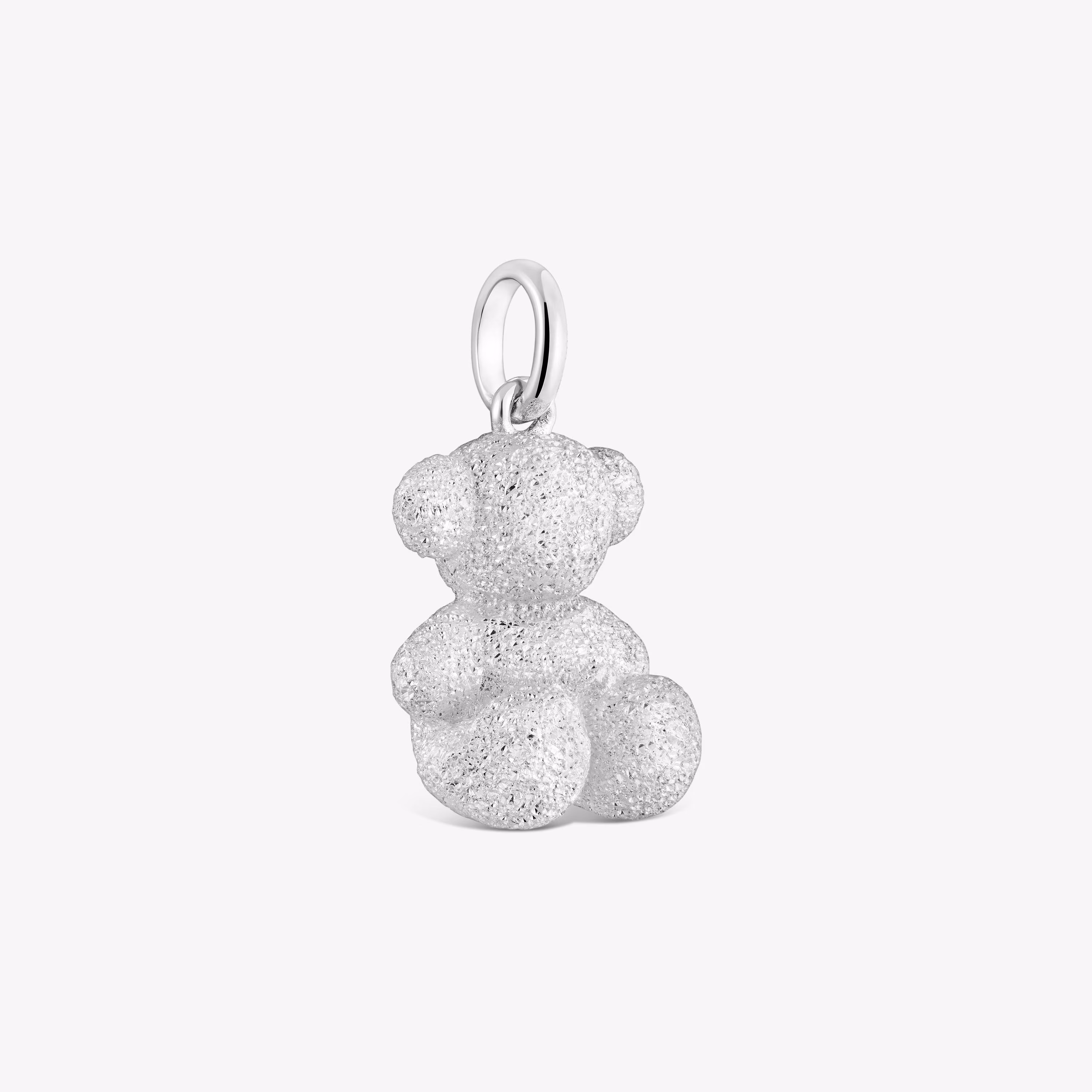 Colgante oso mediano de plata diamantada Bold Bear