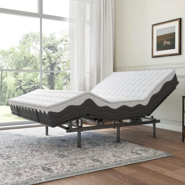 Adjustable Bed Frame -Wireless Remote -Memory Function -Adjustable Bed Base -Head and Foot Lift Incline -Zero Gravity -Quiet Motorfor Lying Down, Reading, Watching TV,Fatigue,Backache[FULL](Black/Full)