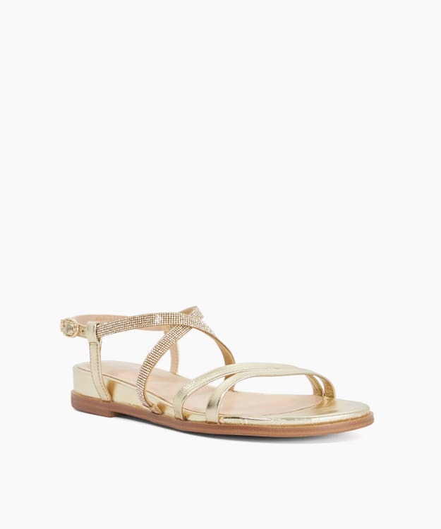 Lexia Gold - Flat Strappy Sandals