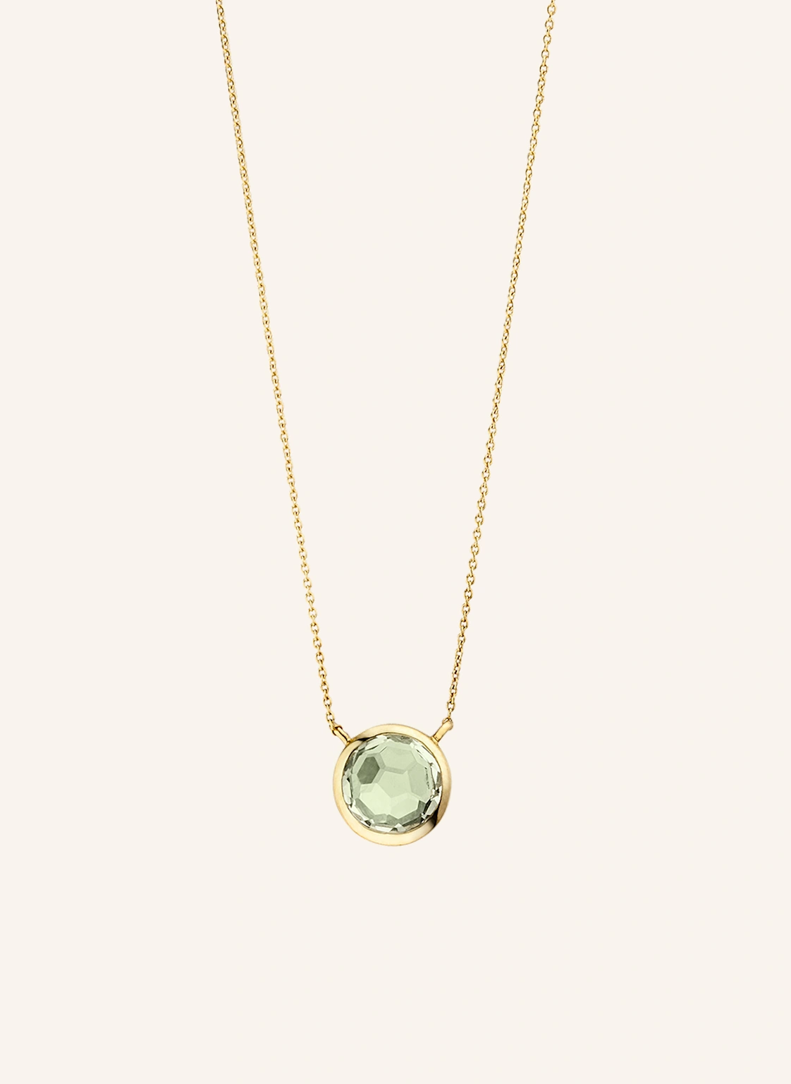 Leaf Halskette GREEN AMETHYST aus14 Karat Gelbgold