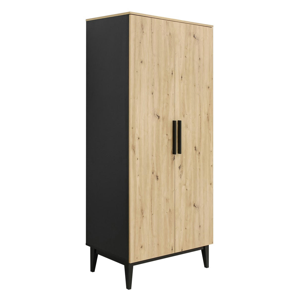 XEM - Armoire 2 portes noir naturel