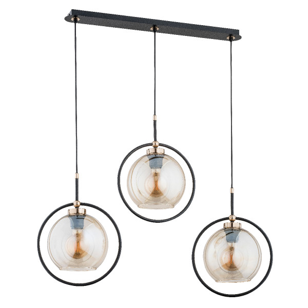 Lampa wisząca SELDI czarno-złota 3xE27x15W wym:90x27x85cm IP20 Alfa