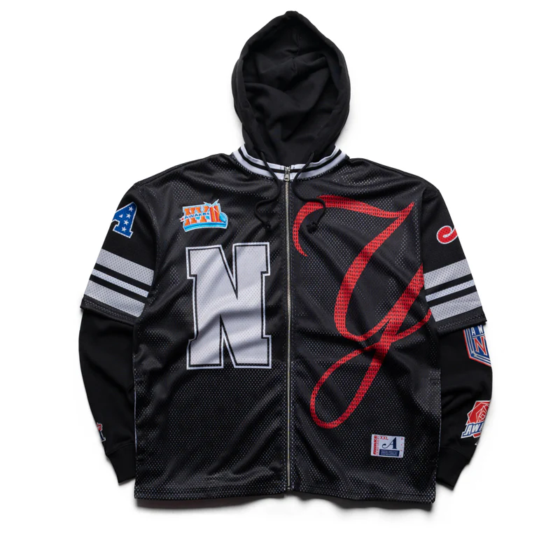 Awake NY Headcrack Champs Jersey Zip Hoodie - Black