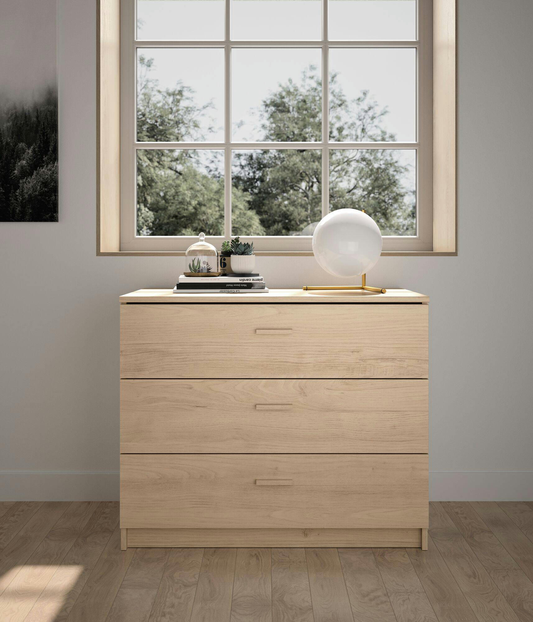 ENORA - Commode 3 tiroirs effet