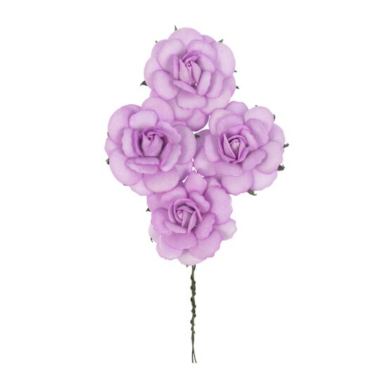 Pink Clara Flower Wired Floral Picks 4 Pieces