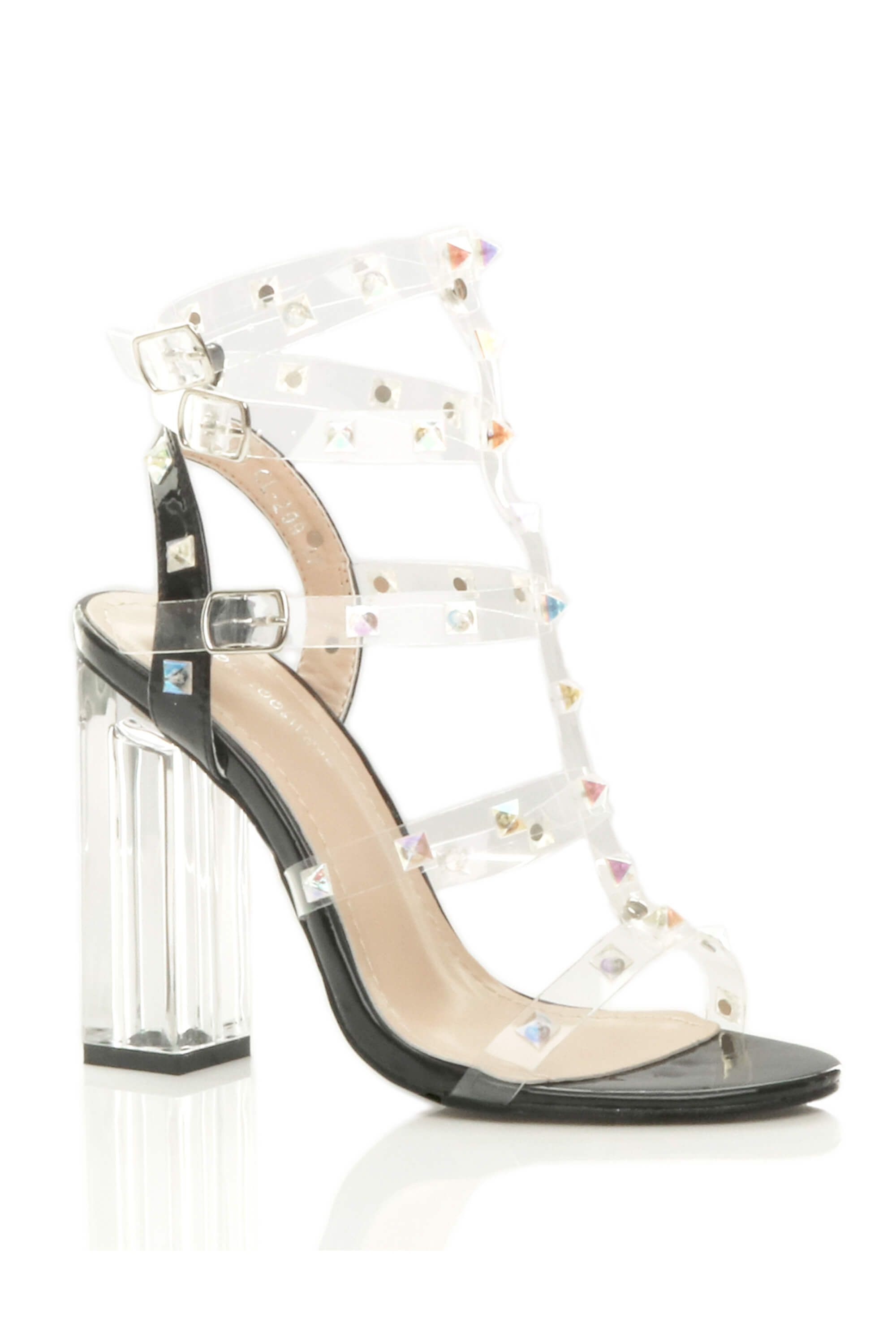 AJVANI High Heel Transparent Perspex Sandals