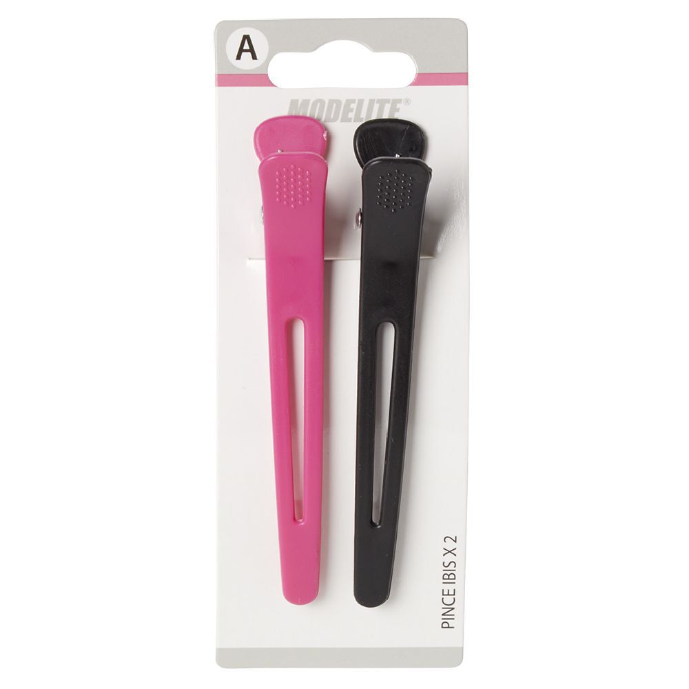 Pince Ibis métal noir rose L9 cm x2