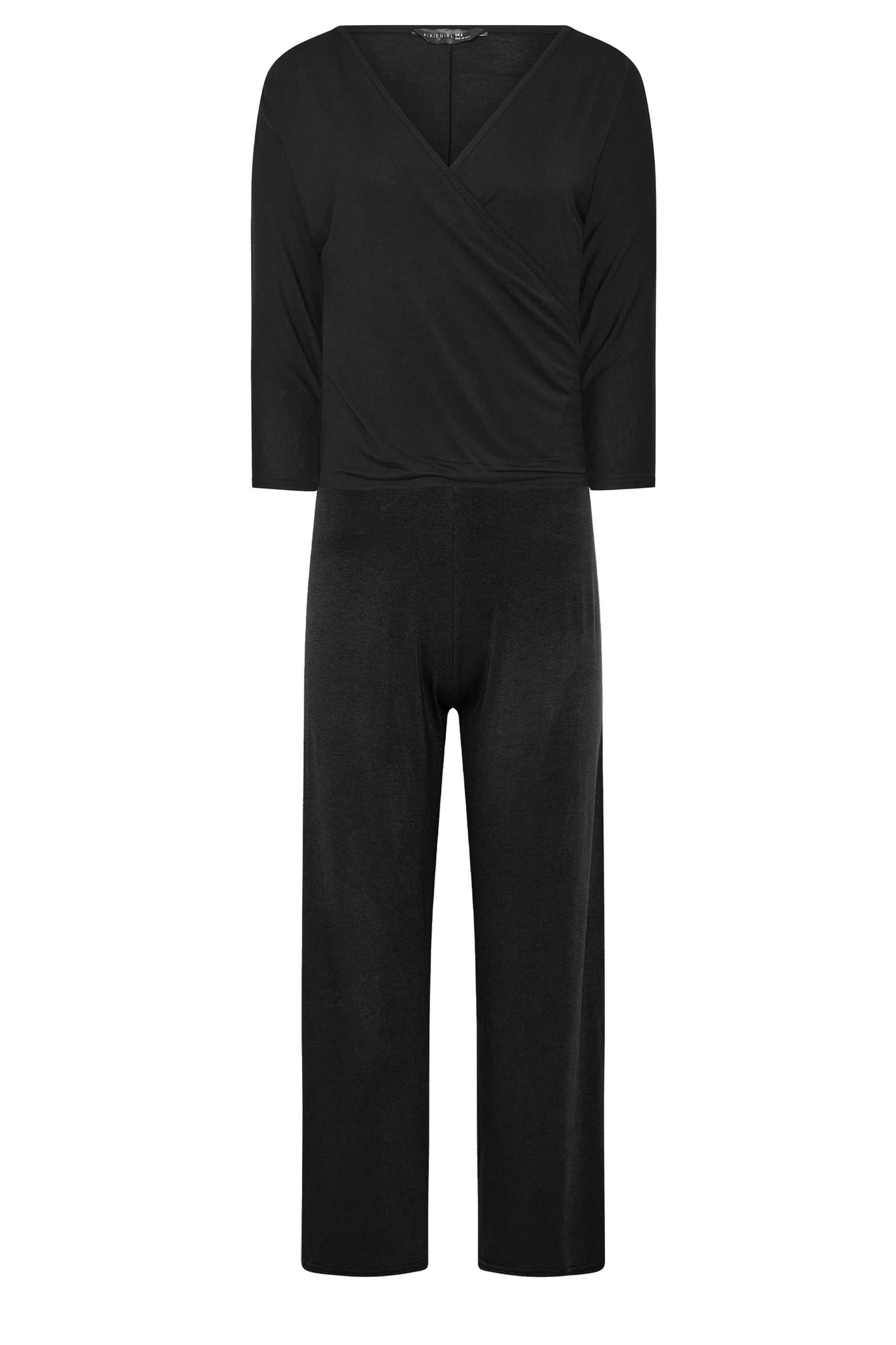 PixieGirl Petite Wrap Top & Wide Leg Trousers