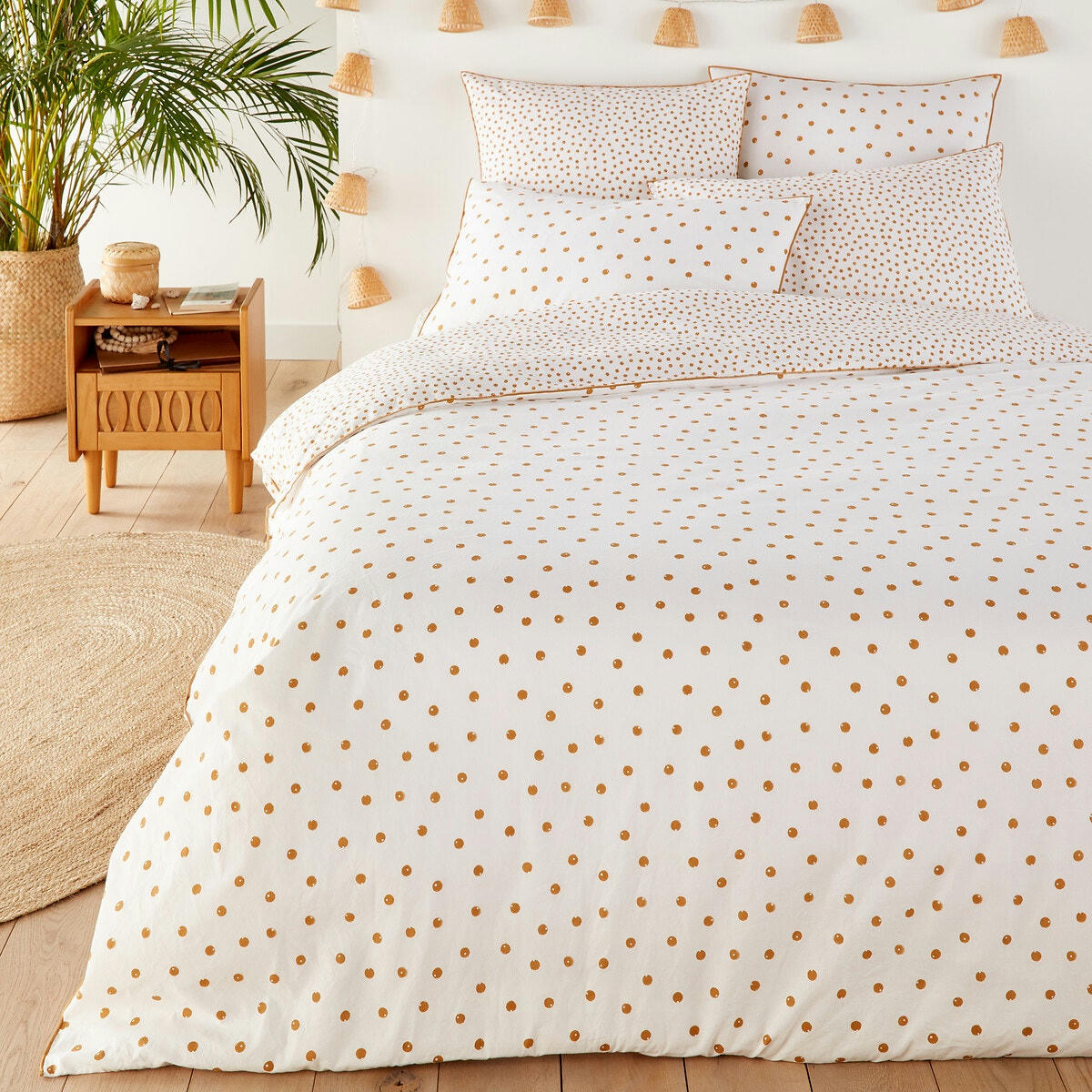Drap housse coton lavé, Lison Gold
