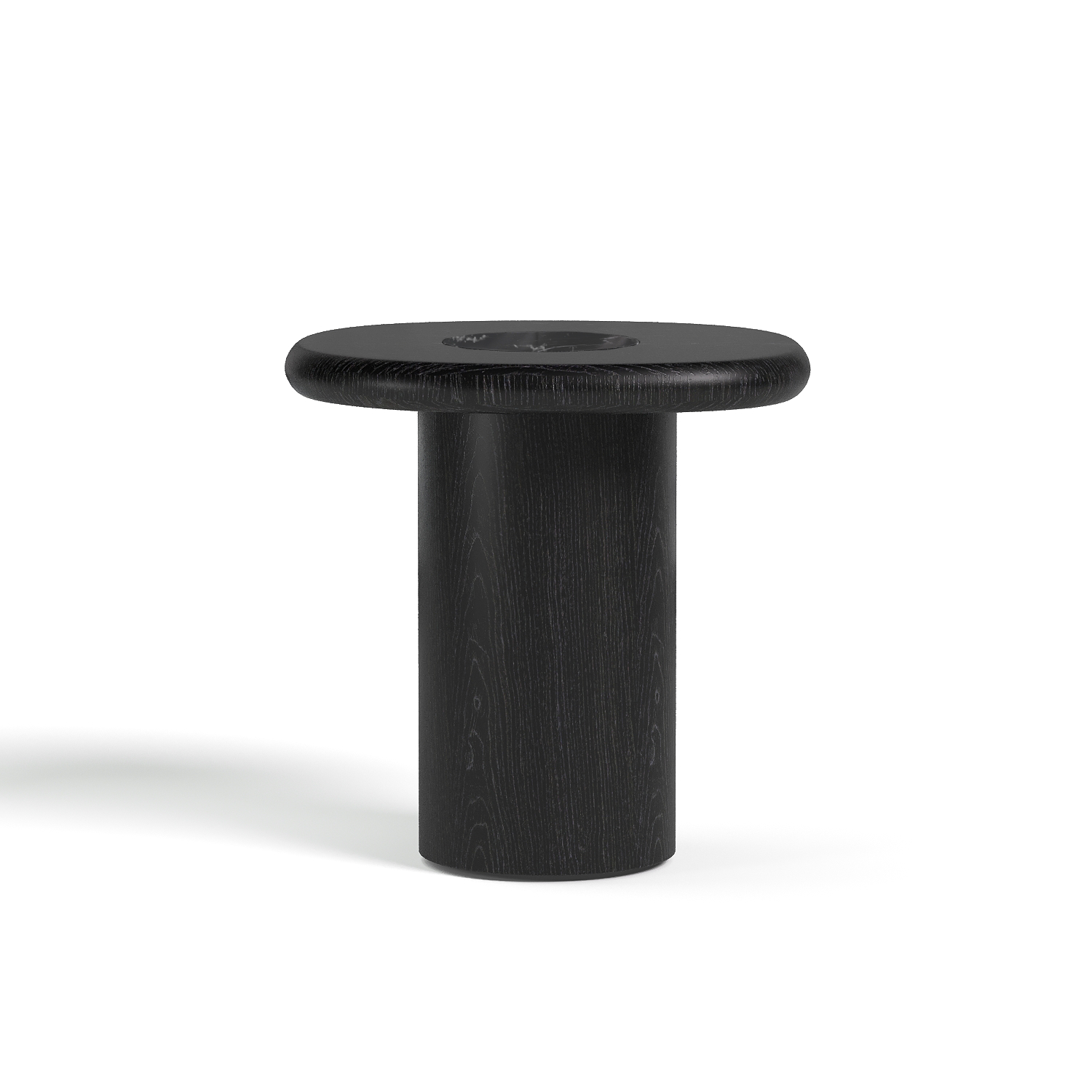 Premium Interiors - Bijzettafel MARSULA - multiplex, zwarte eik en natuurlijk zwart marmer zwart hout 48.5cm