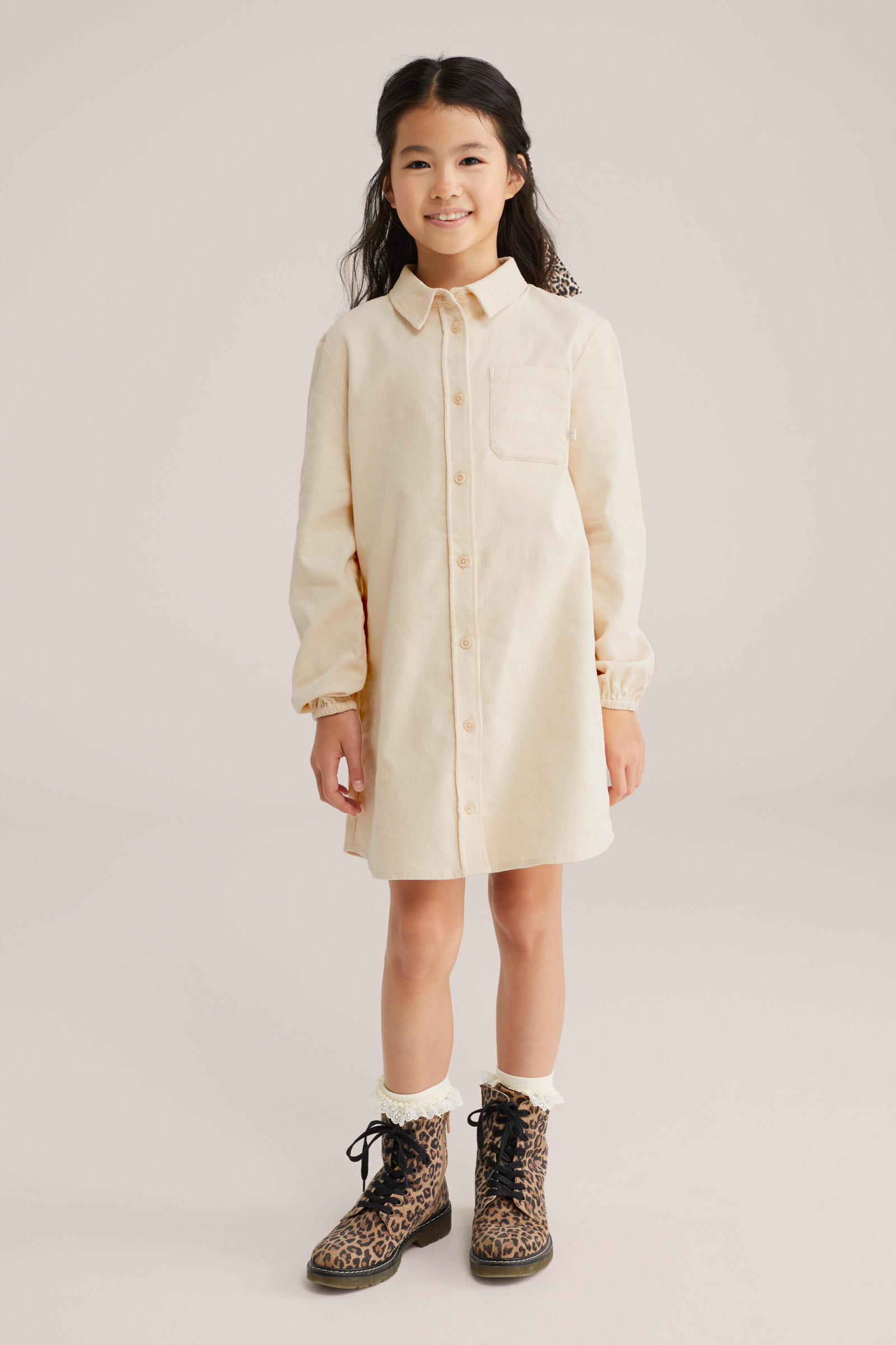 Meisjes jurk van ribstructuur