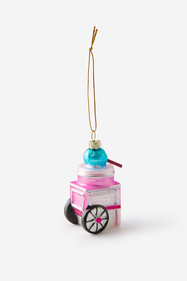 Fairy Floss Machine Shaped Glass Ornament