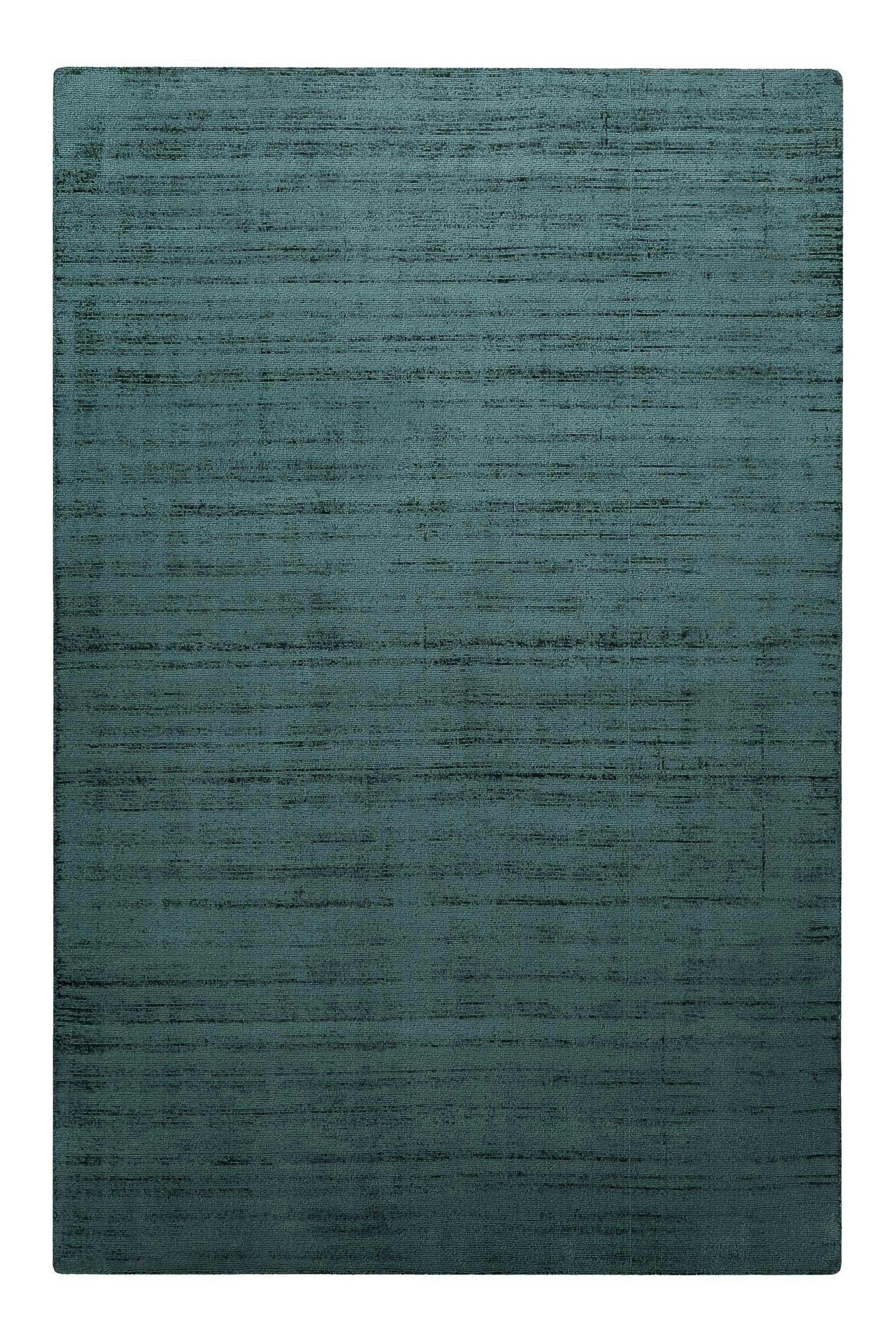 MIRAMONTI - Tapis fait main à poil ras effet soie turquoise pétrole  80x150
