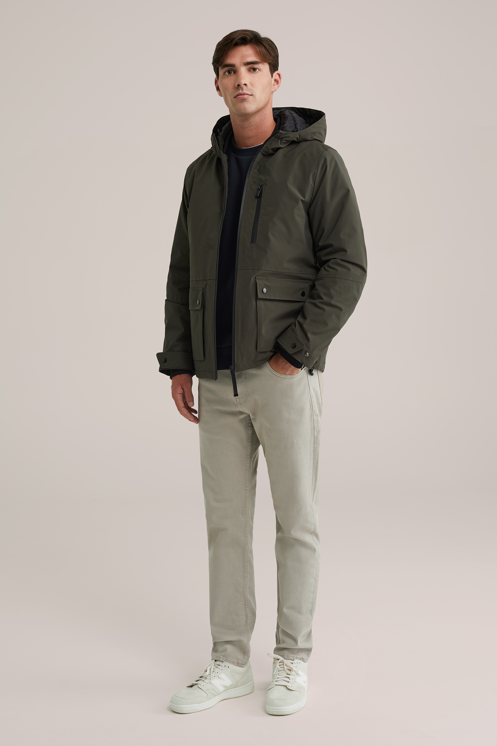 Heren waterafstotend jack met capuchon