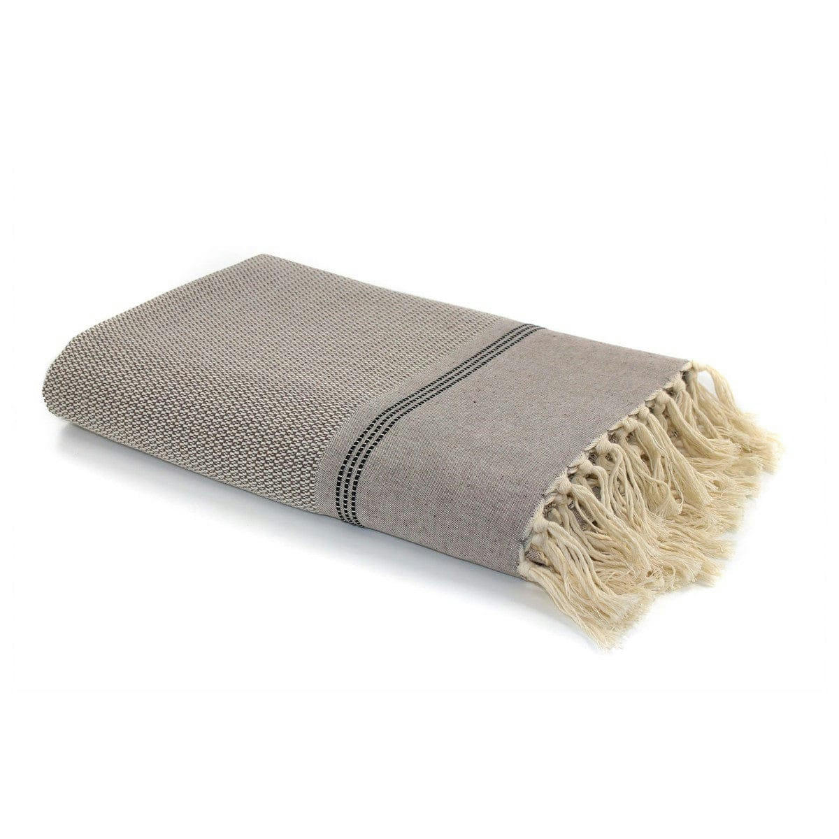 HANA - Plaid coton  160x250 taupe