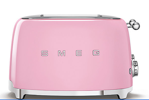 Grille-pains 4 fentes 950w rose Smeg TSF03PKEU années 50
