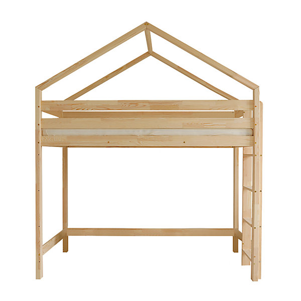 Lit cabane mi-hauteur 90x190 sommier inclus Candice Bois