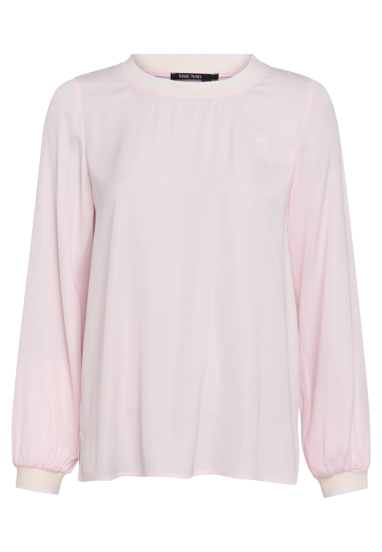 Satin Top mit Strick-Bündchen