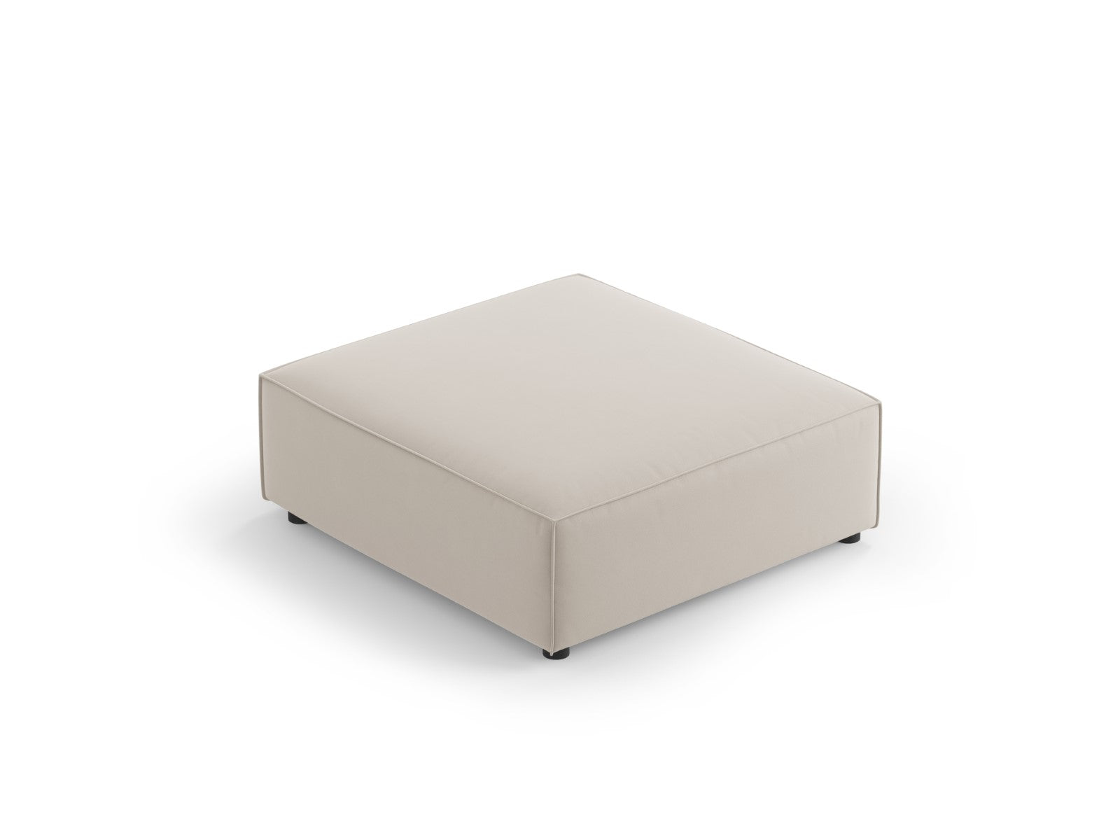 Cosmopolitan Design Poef Arendal flueel, ecru - 80x102x40cm